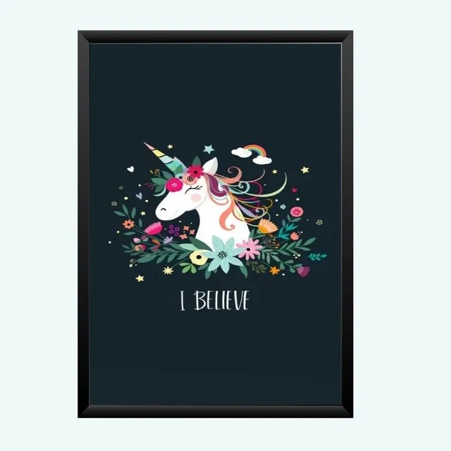 Polyester Unicorn Wall Photo Frame (Multicolor, 5x7 inches)