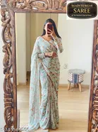 Ready to Wear Printed Georgette Saree for Women 