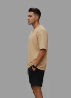 Polyester Printed Co-Ord Set for Men, Beige 