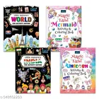 Little Explorers INDIA & WORLD Activity Editions with Stickers, Magic Land Unicorn & Mermaid Activity & Coloring Books, Set of 4