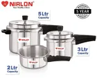 Combo of 2 L, 3 L & 5 L Aluminium Pressure Cooker with Lid 