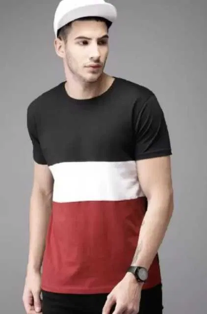 Ruggstar Casual Micro PP Men Colorblock T-shirt (Multicolor, XL) (PM-1)