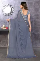 Lycra Solid Saree for Women 