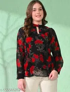 Floral Print Georgette full-sleeve Top for Women 