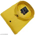 Cotton Blend Solid Shirt for Men, Gold 