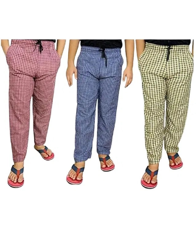 Cotton Trousers for Mens (Multicolor, M) (Pack of 3)
