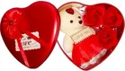 Artificial Roses with Teddy Bear Valentine's Day Gift Box 