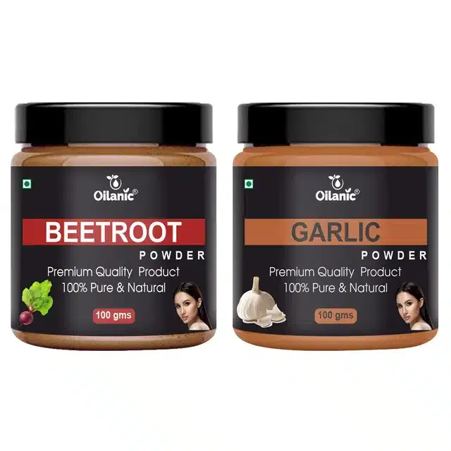 Natural Beetroot & Garlic Powder for Skin & Hair (Pack of 2, 100 g)