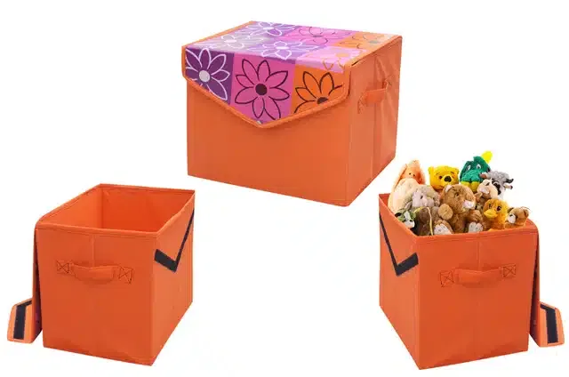 PVC Printed Toys Storage Box (Multicolor)