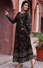 Rayon Gown for Women Black 