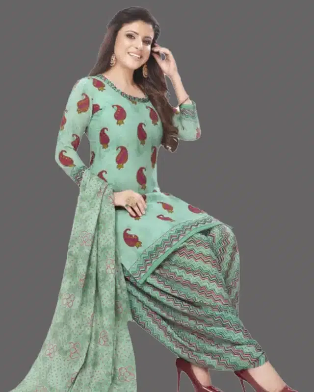 Unstitched Dress Material for Women & Girls (Mint Green)