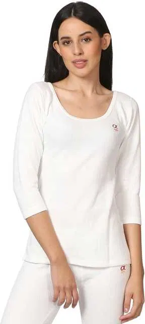 Quilted Premium Thermal Top for Women (White, 95 cm) (MS-050)