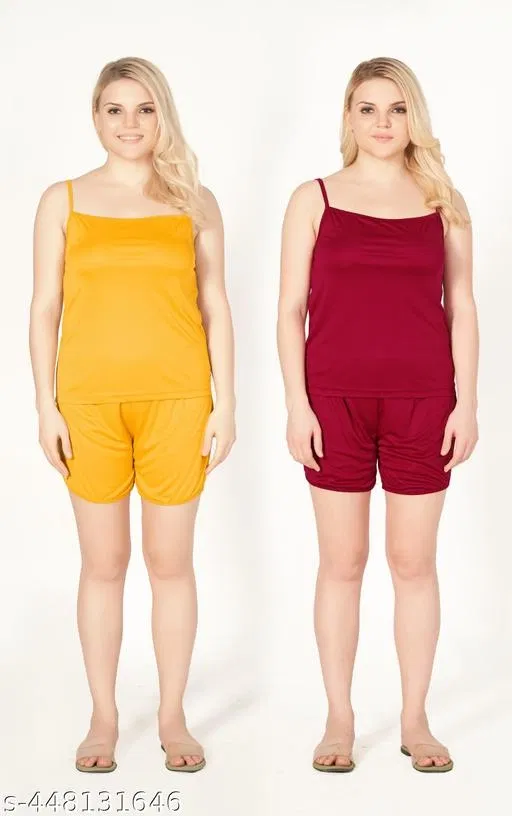 Ladies Camisoles for Women, Pack of 2 (Multicolor, XL)