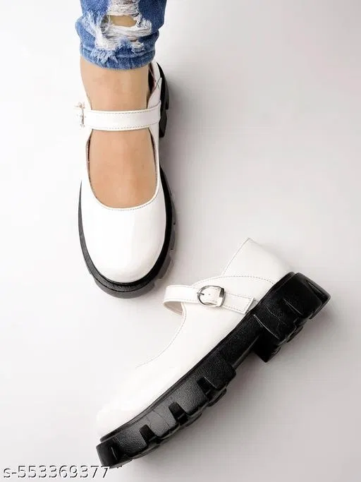 Shoetopia Girls Loafers - White (11 to 12 Years)