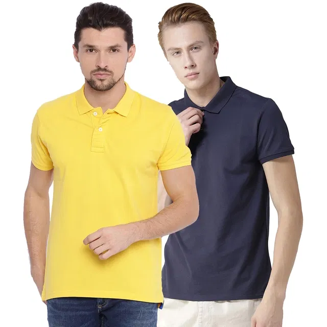 Polo T-shirt for Men, Pack of 2 (Multicolor, M)