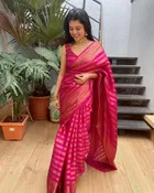 Kanjeevaram Silk Zari Woven Saree for Women 