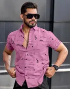 Silk Half Sleeves Shirt for Men (Multicolor, S)