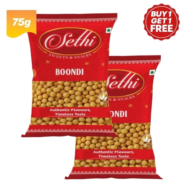 सेठी बूंदी 2X75 g (बय 1 गेट 1 फ्री)