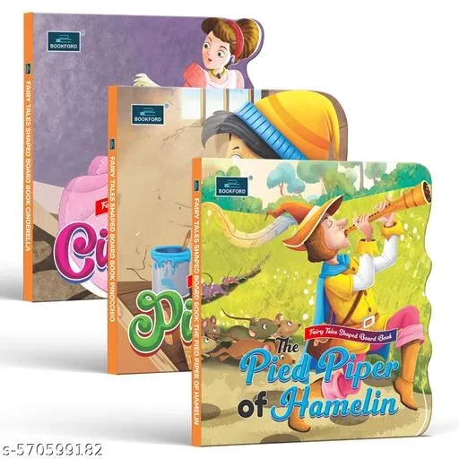 Fairy Tale Shaped Board Book – Cinderella, Pinocchio, and The Pied Piper | Set of 3 – A Magical Trio of Shaped Tales That Spark Imagination and Love for Reading