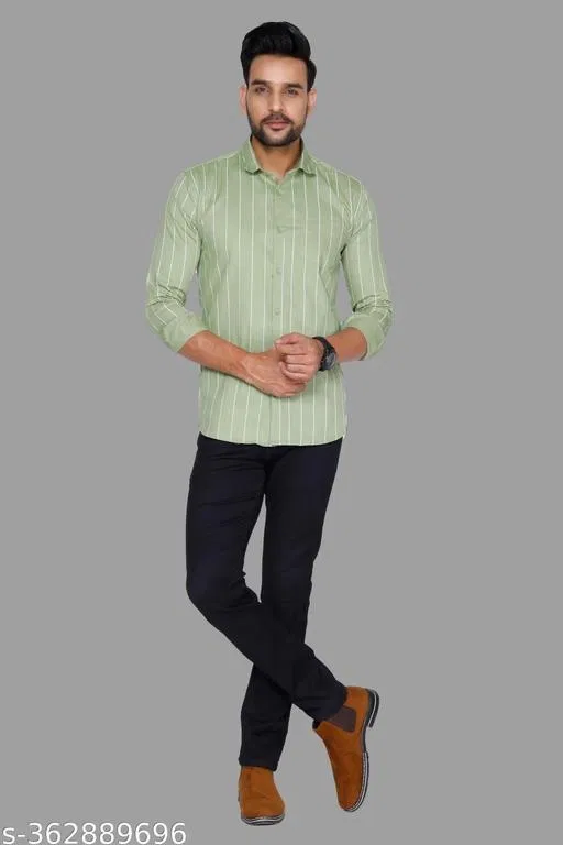 Cotton Blend Checked Shirt for Men, Pista (XL) Pack of 1