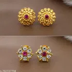 Traditional Gold Plated Designer Stud Earrings For Women