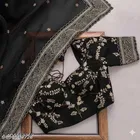 Georgette Saree for Women, Black 