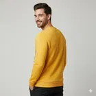 Fleece Printed Sweatshirt for Men, Yellow 