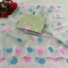 Lycra Blend Embroidered Saree for Women 