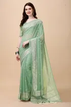 Women's Embelished Saree with Unstiched Blouse 
