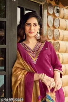 Embroidered Cotton Kurta Set for Women 