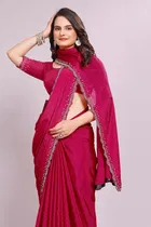 Poly Silk Embellished Saree for Women 