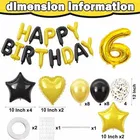 6th  Happy Birthday Balloon Decoration Kit Golden & Black, Set Of 1