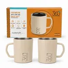 Double Wall Coffee Mug, Set Of 2 Pc [Beige]