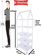 Baby 5 Shelve Unbreakable Material PVC Collapsible Wardrobe, Finish Color - Printed- Red, DIY, Do-It-Yourself- Red Color, Pack of 1