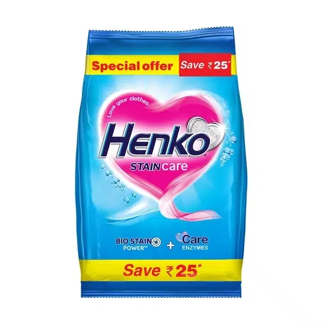 हेंको स्टेन केयर डिटर्जेंट पाउडर फॉर हैंड वाश & टॉप लोड मशीन 1 kg