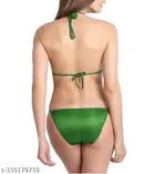 Satin Solid Babydoll for Women, Green 