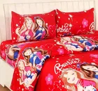 Polycotton Printed Double Bedsheet with Two Pillow Covers 