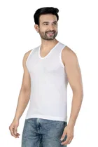 Cotton Jym Vest for Men, White, Pack of 2 