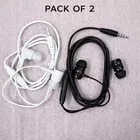 Wired Earphones Pack of 2 Black and White