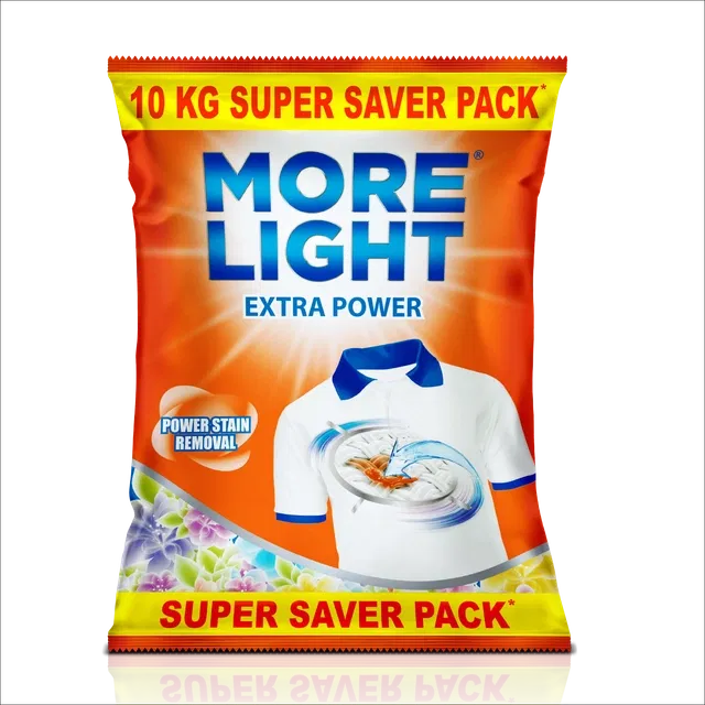 मोर लाइट एक्स्ट्रा पावर डिटर्जेंट पाउडर 10 kg (पाउच)