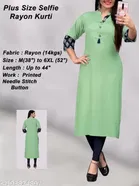 Rayon Solid Kurti for Women 