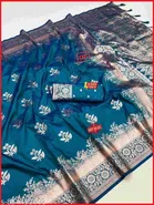 Baluchari Zari Woven Floral Tassels and Latkans 