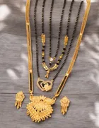 Combo of 4 Pcs Mangalsutras with Earrings Set for Women 