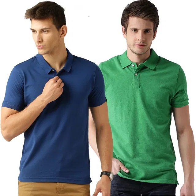 Polo T-shirts Pack of 2 for Men (Multicolor, M)