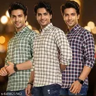Cotton Blend Checked Shirts for Men, Multicolor 