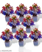 Plastic Artificial Flowers, Multioclor, Pack of 8