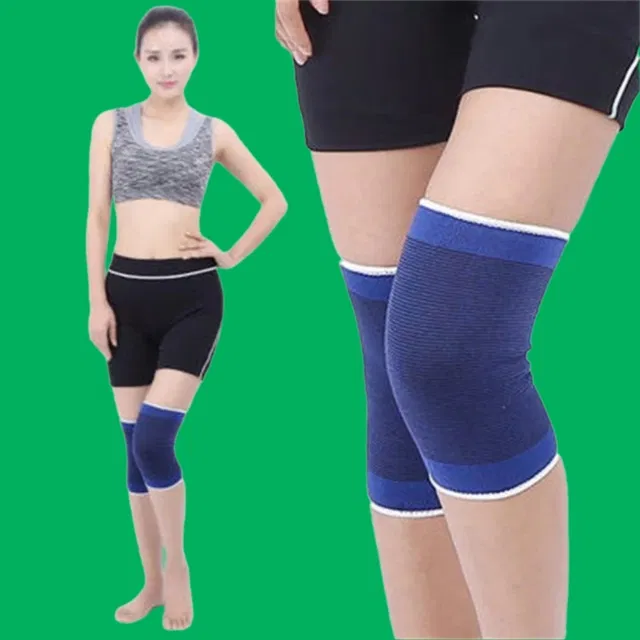 Polyester Solid Knee Sleeves for Women (Blue, Set of 1)