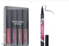 36H Waterproof Sketch Eyeliner with 4 Pcs Lipstick (Black, Set of 2)