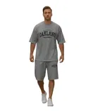 Polyester Printed Co-Ord Set for Men, Grey 
