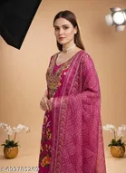 Bandhani Printed Jaipuri Designs Embroidered Top Bottom Duppata for Women 